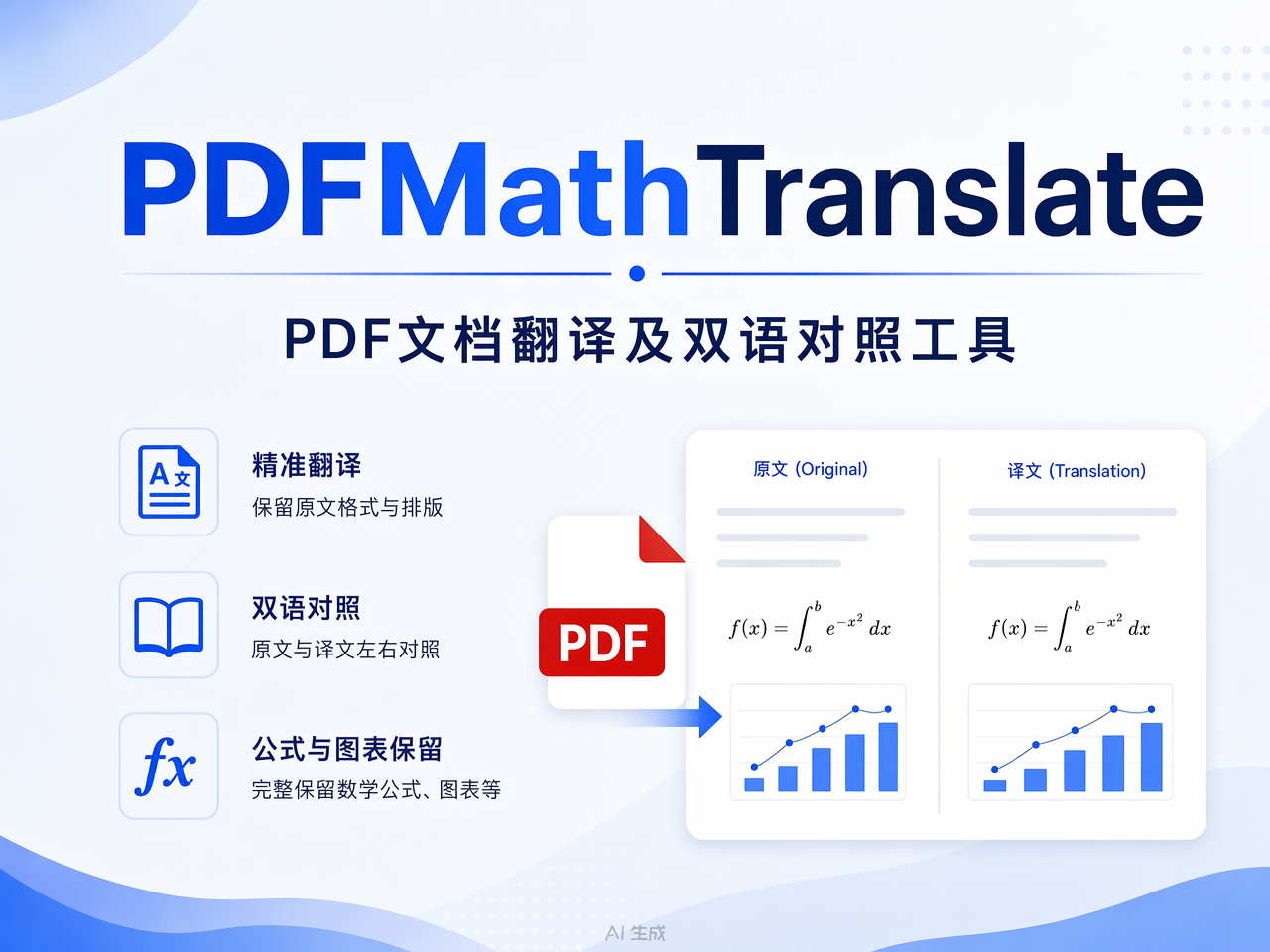 PDFMathTranslate：一款可以完整保留排版的PDF翻译，科研文献与图书翻译神器！